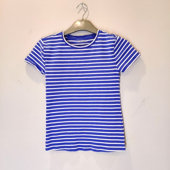 Joe Fresh Organic Cotton Blue Striped Short Sleeve Tee | XS - Picture 1 of 5